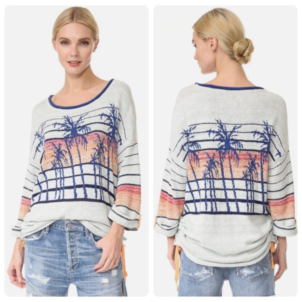 Free People Palm Breeze 3/4 Sleeve Knit Sweater